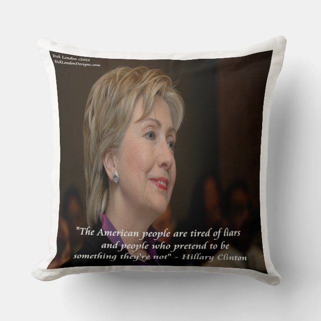 Hillary Clinton Angry Americans Quote Throw Pillow (Front)