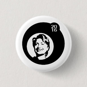 hillary clinton black bubble 3 cm round badge