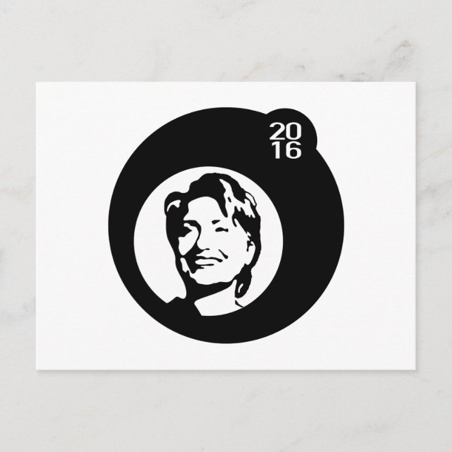 hillary clinton black bubble postcard (Front)