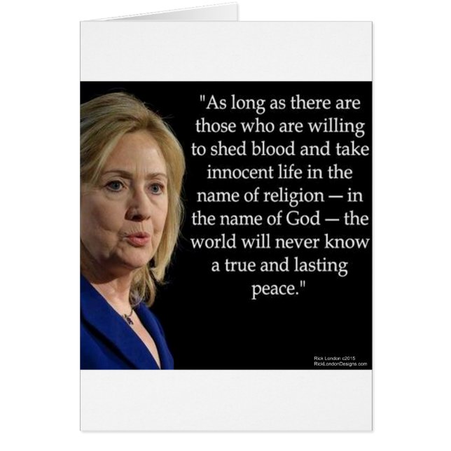 Hillary Clinton Blood Religion Quote (Front)