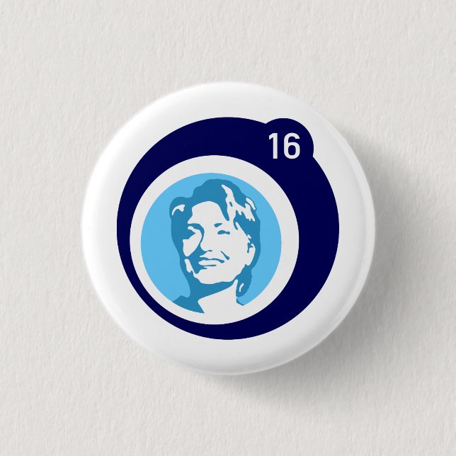 hillary clinton blue bubble 3 cm round badge (Front)
