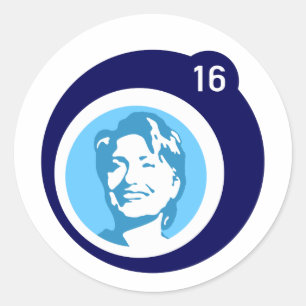 hillary clinton blue bubble classic round sticker