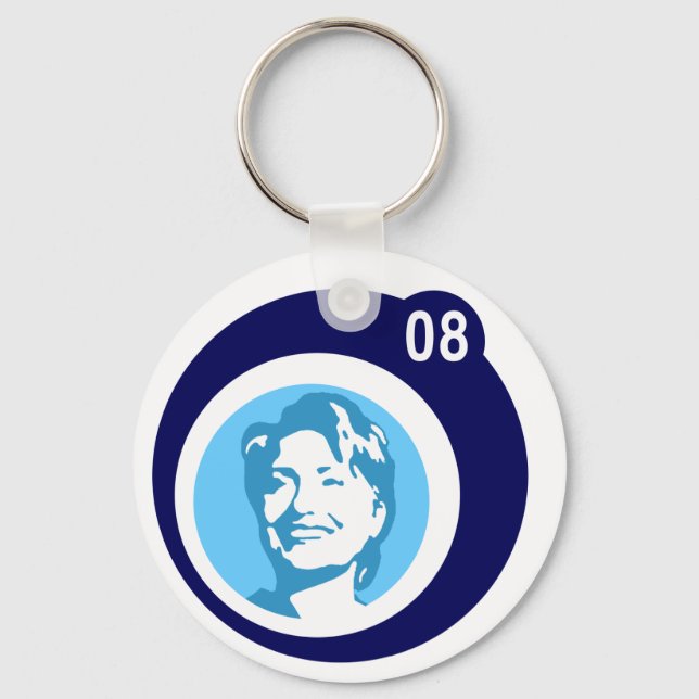 hillary clinton : blue bubbles : key ring (Front)
