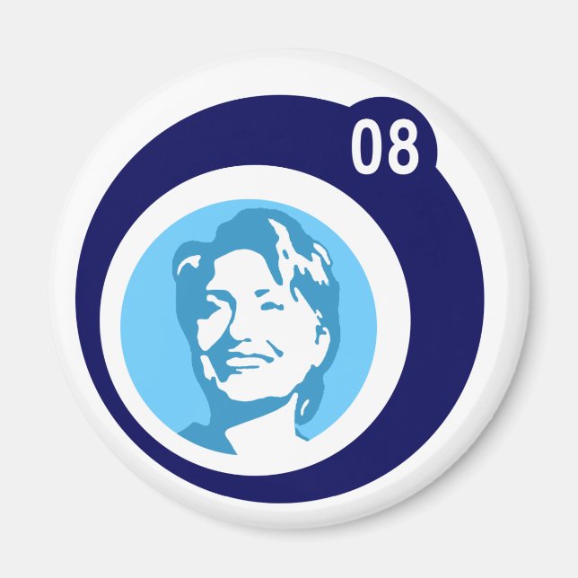 hillary clinton : blue bubbles : magnet (Front)