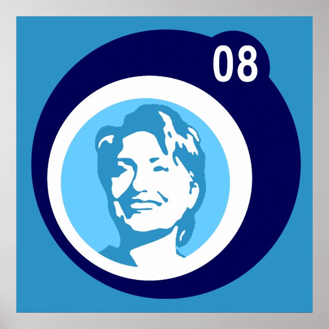 hillary clinton : blue bubbles : poster (Front)