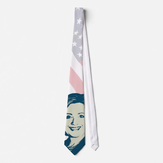 HILLARY CLINTON BLUE HEAD.png Tie (Front)