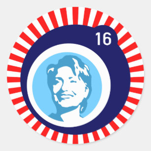 hillary clinton blueBubble redRays Classic Round Sticker