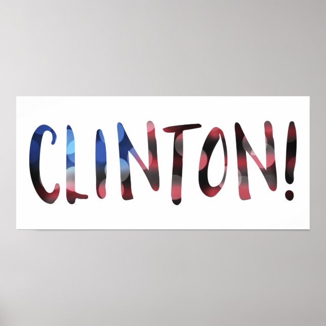 Hillary Clinton bokeh Poster (Front)