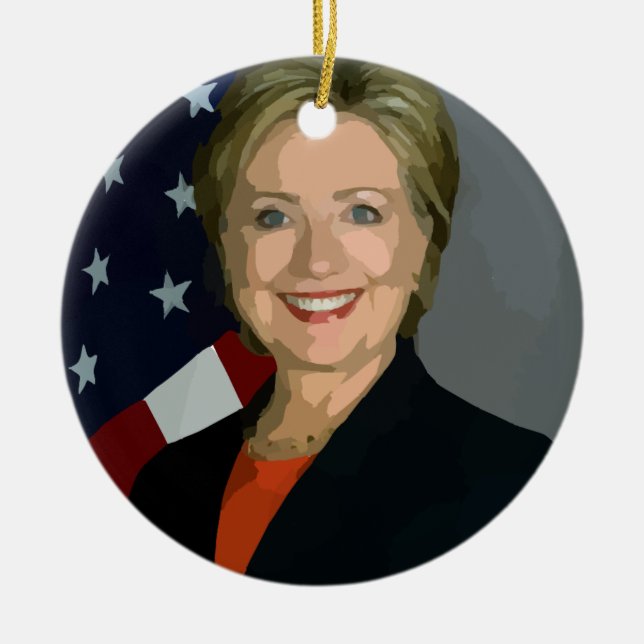 hillary clinton ceramic tree decoration (Front)