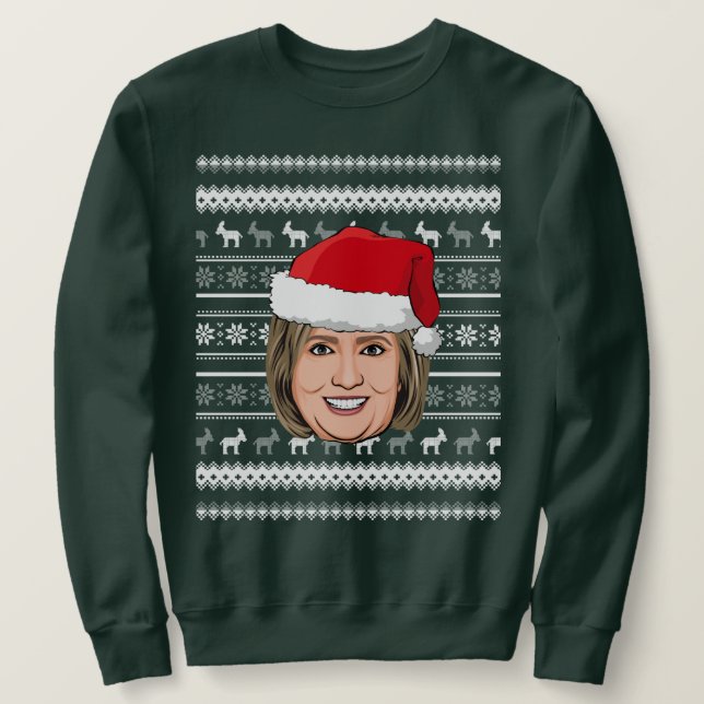 HILLARY CLINTON Christmas Sweatshirt (Design Front)