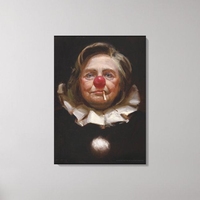 Hillary Clinton Clown by Tony Pro Canvas Print (Front)
