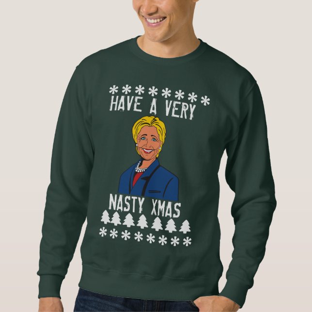 Hillary Clinton Custom Ugly Christmas Sweater (Front)