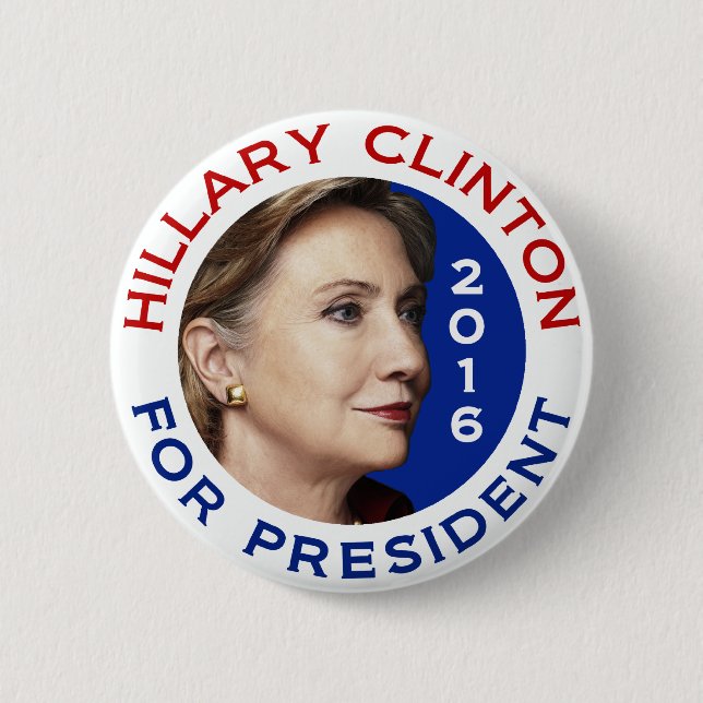 Hillary Clinton For President 2016 6 Cm Round Badge (Front)