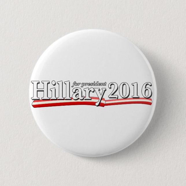 Hillary Clinton for President 2016 6 Cm Round Badge (Front)