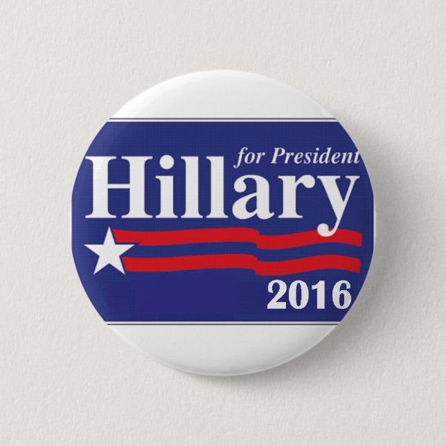 Hillary Clinton For President 2016 Button Pin (Front)