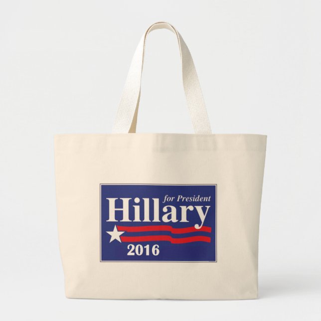 Hillary Clinton for President 2016 Large Tote Bag (Front)