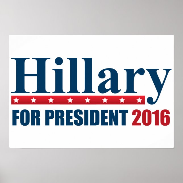 Hillary Clinton For President Poster (Front)