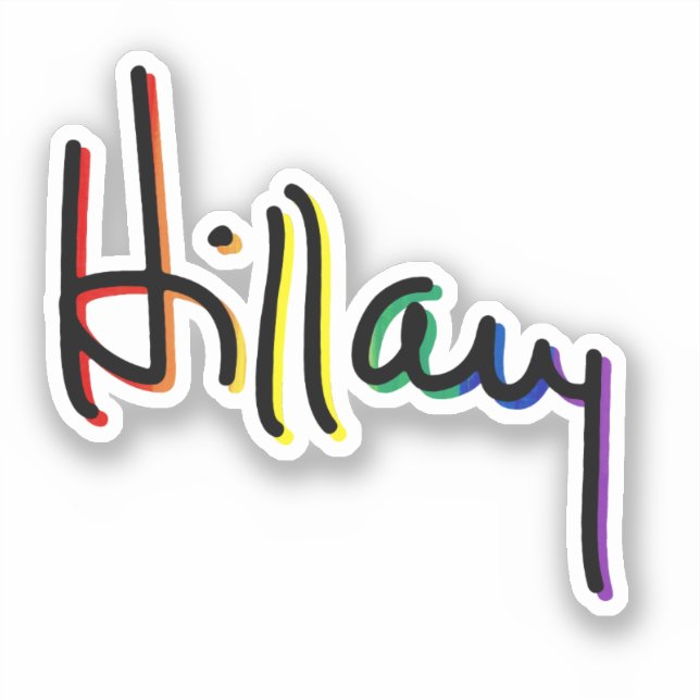 Hillary Clinton Gay Pride Sticker (Front)