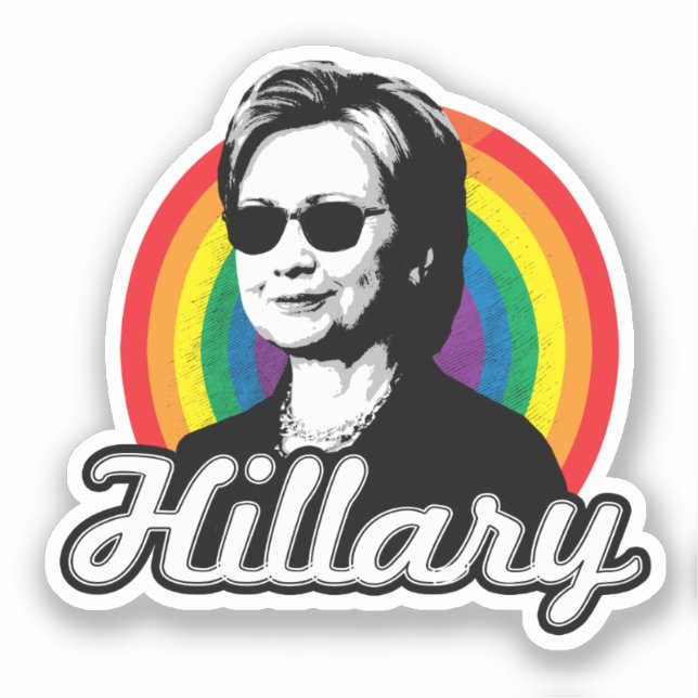 Hillary Clinton Gay Pride Sticker (Front)