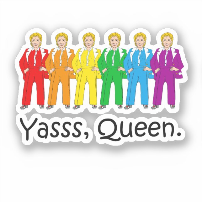 Hillary Clinton Gay Pride Sticker (Front)