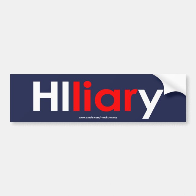 Hillary Clinton Liar Bumper Sticker (Blue) (Front)