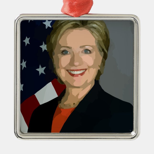 hillary clinton metal tree decoration (Front)