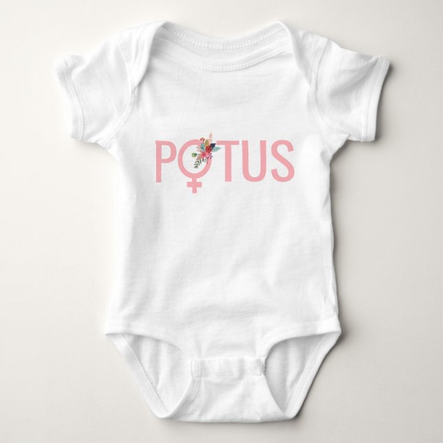 Hillary Clinton POTUS Baby| Feminist Baby Baby Bodysuit (Front)
