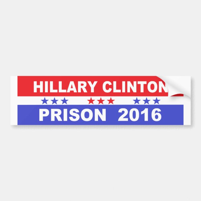 Hillary Clinton prison 2016 Bumper sticker (Front)