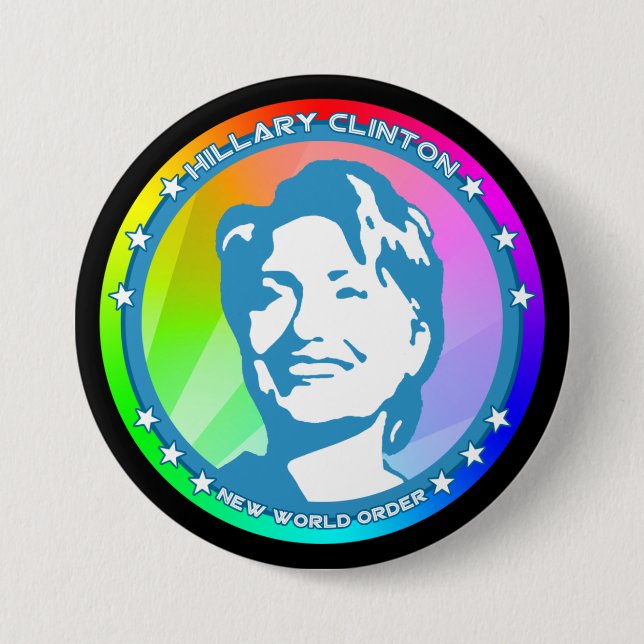 hillary clinton rainbow 7.5 cm round badge (Front)