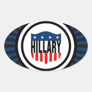hillary clinton stars and stripes oval sticker
