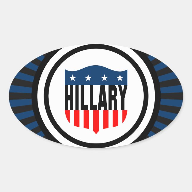 hillary clinton stars and stripes oval sticker (Front)