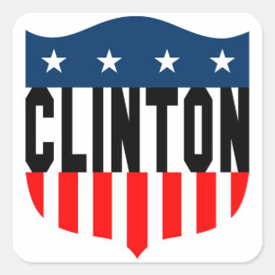 hillary clinton stars and stripes square sticker