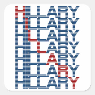 hillary clinton textStacks Square Sticker