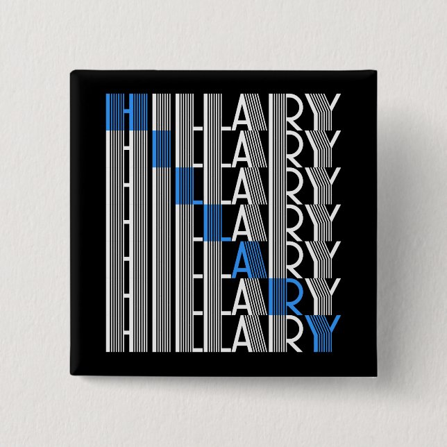 hillary clinton textual 15 cm square badge (Front)