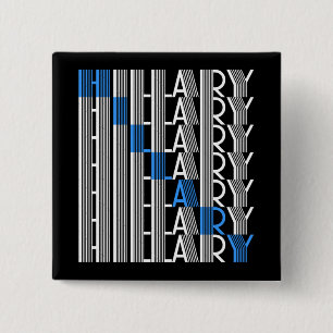 hillary clinton textual 15 cm square badge