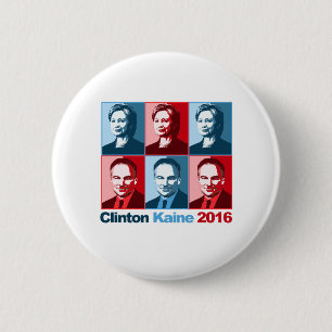 Hillary Clinton Tim Kaine 2016 6 Cm Round Badge