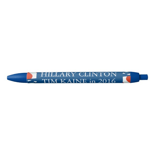 Hillary Clinton Tim Kaine in 2016 Black Ink Pen (Front)