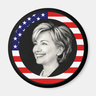 hillary clinton. us flag. magnet