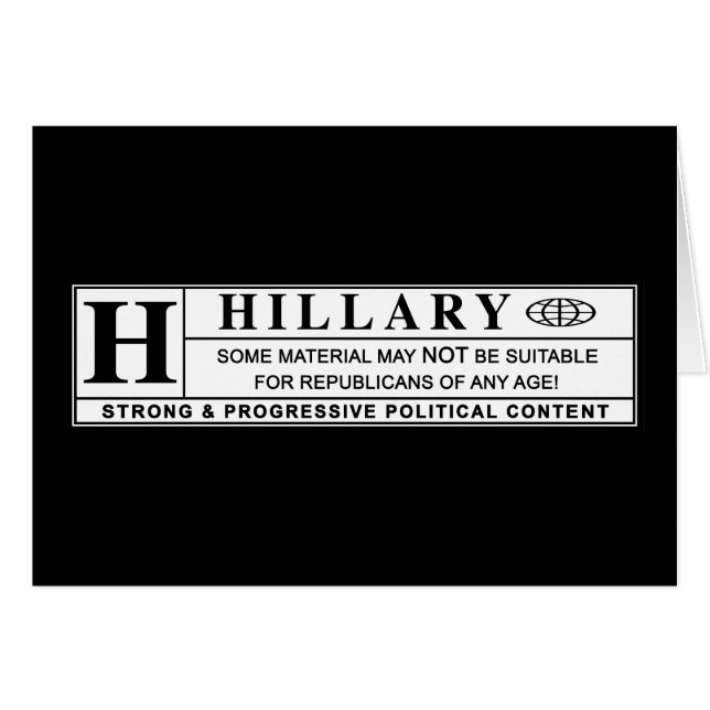 Hillary Clinton warning label (Front Horizontal)