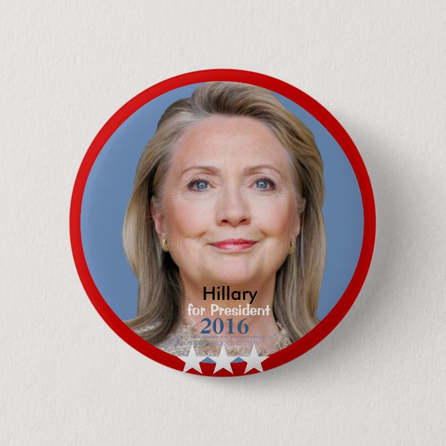 HILLARY for President 2016 6 Cm Round Badge (Front)