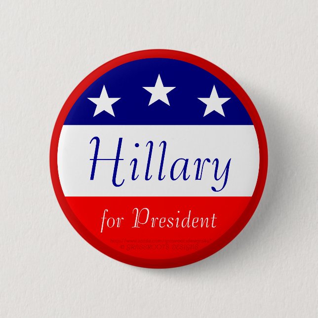 Hillary for President 6 Cm Round Badge (Front)
