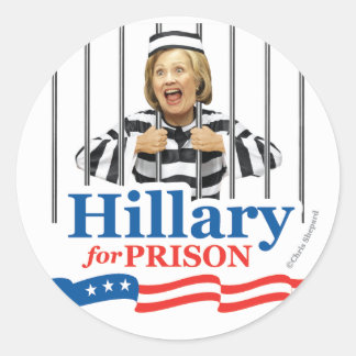 HILLARY FOR PRISON! Lock Her Up! VIRAL BIG 3 INCH Classic Round Sticker