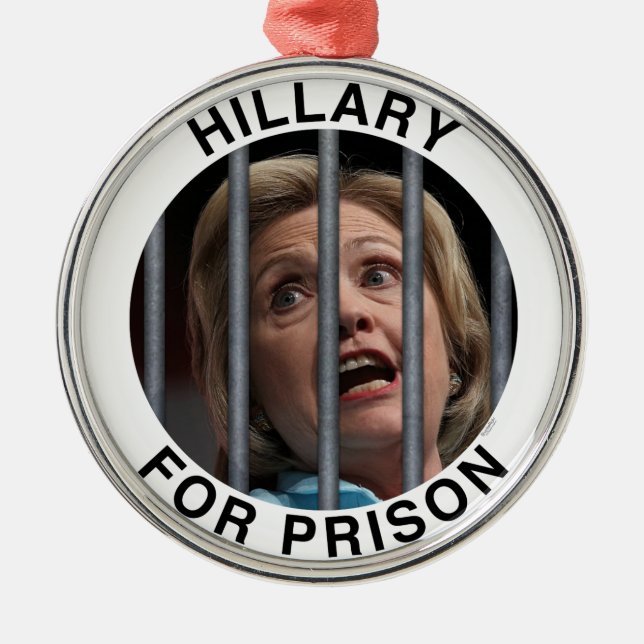 Hillary for Prison Metal Tree Decoration (Front)