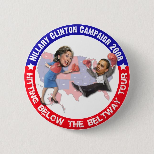 Hillary Hitting Below the Beltway Button (Front)
