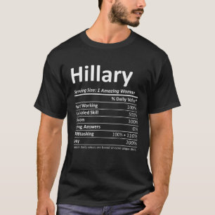 HILLARY Nutrition Personalised Name Funny Christma T-Shirt