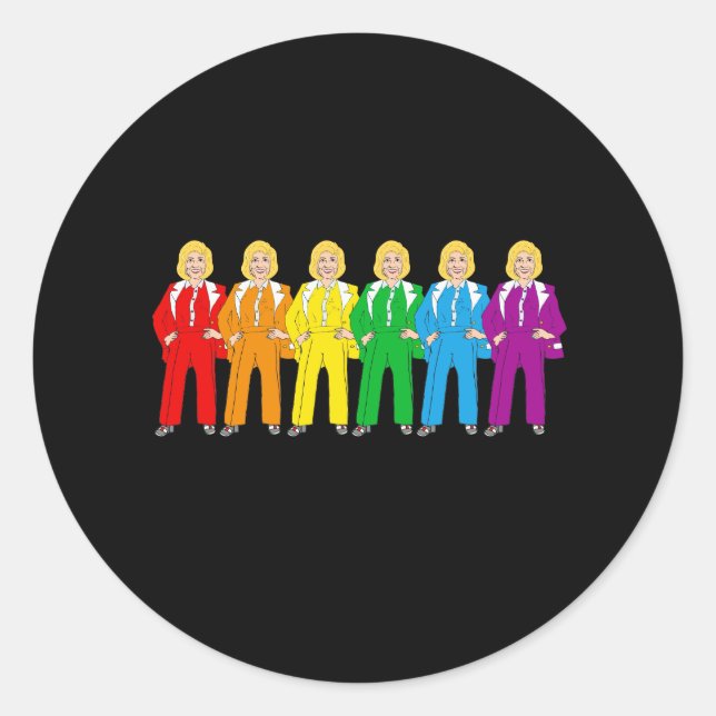 Hillary Pantsuit Pride - Classic Round Sticker (Front)