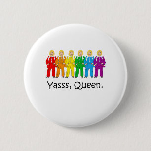 Hillary Pantsuit Pride - Yasss Queen - 6 Cm Round Badge