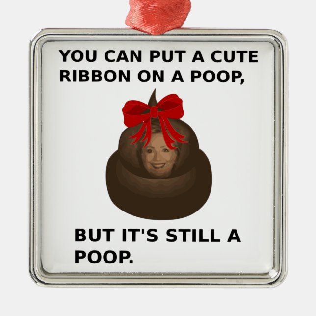 Hillary Poop Metal Tree Decoration (Front)