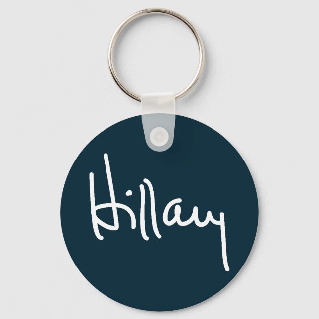 Hillary Signature Button Keychain (Front)