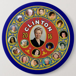 Hillary: The First Woman President 6 Cm Round Badge